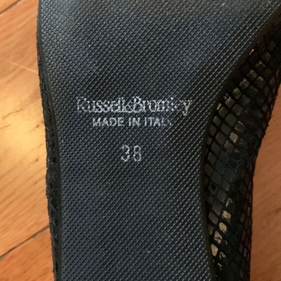 Russell & Bromley GUC black snakeskin mesh detail flats Size 38 - Picture 9 of 9